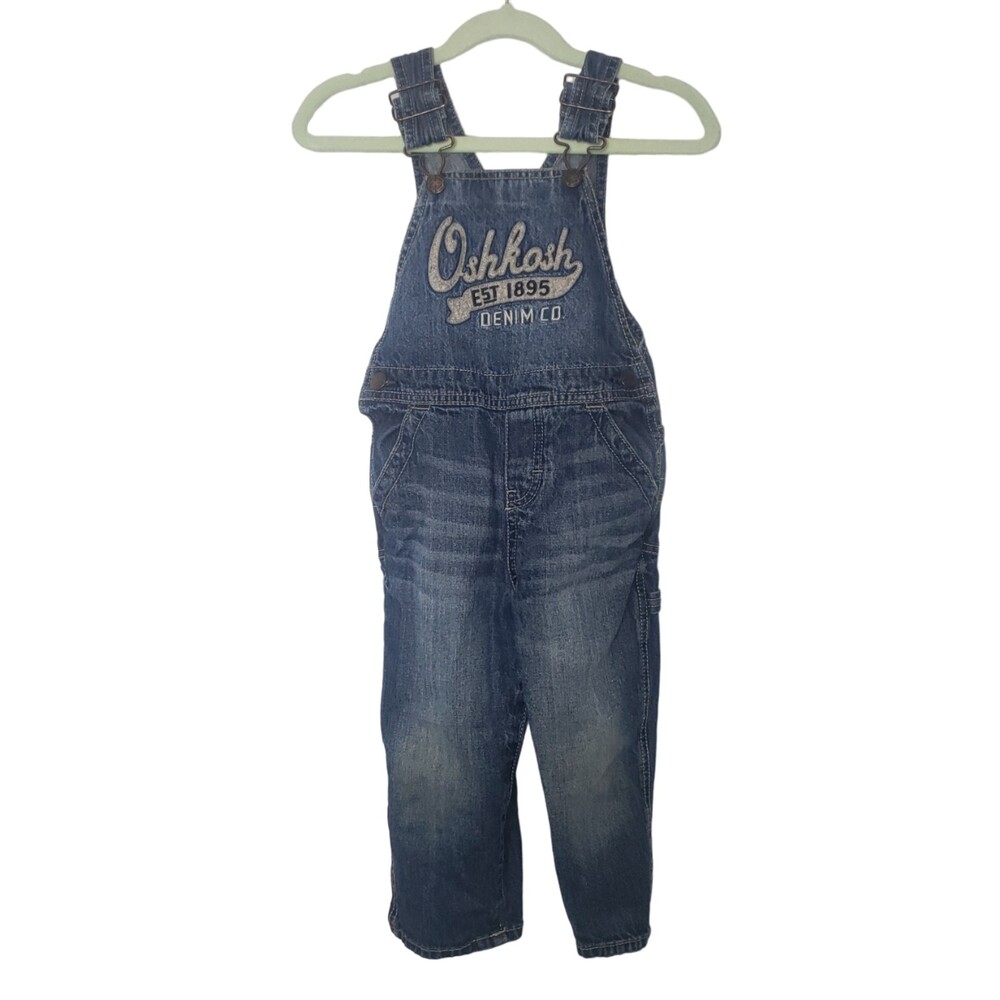 OshKosh B'Gosh Boys' World's Best Denim Jeans Overalls Size 2T